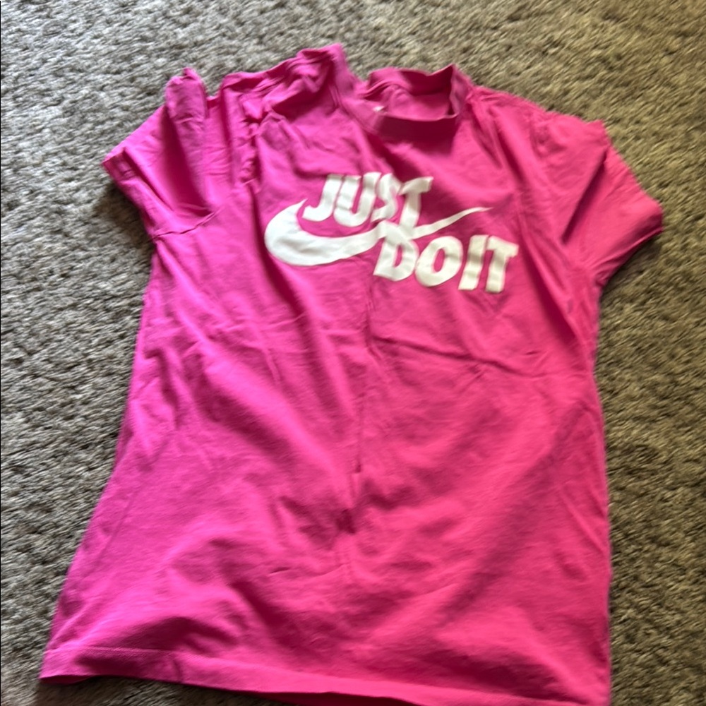 Nike Pink Short Sleeve Tees with White Accents